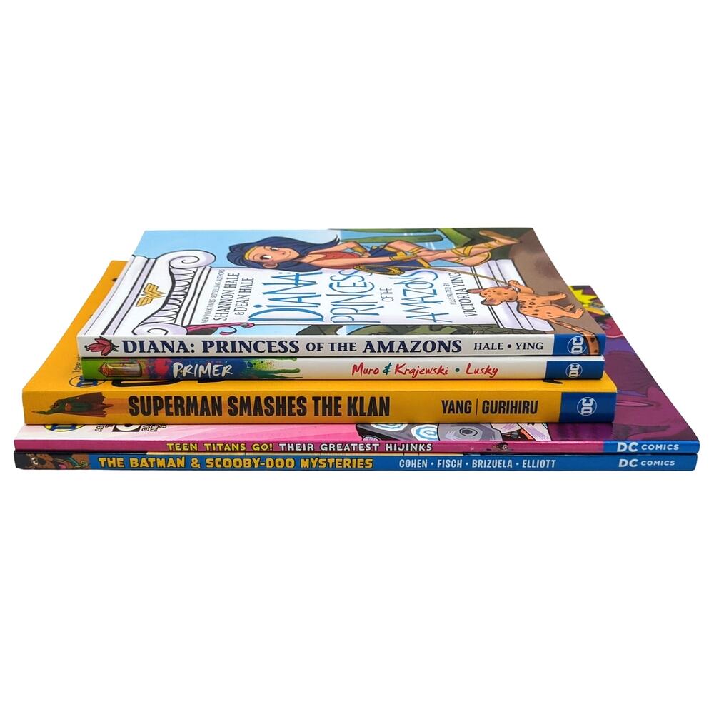 5 TPB Kids Lot Wonder Woman Primer Teen Titans Go Batman Scooby-Doo Superman